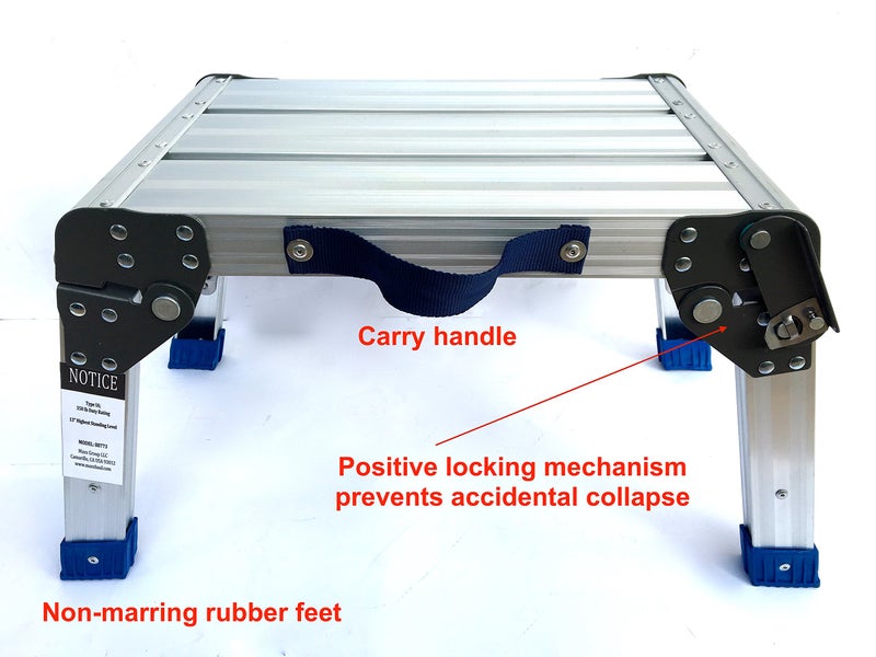 MaxWorks 80773 Foldable Aluminum Platform & Step Stool (350 lbs. Maximum Capacity) - Image 3